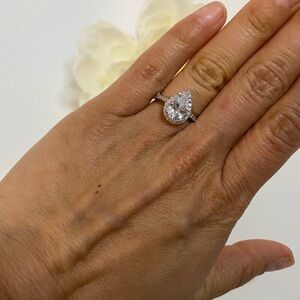 Sterling silver engagement ring - CZ 925 size 6